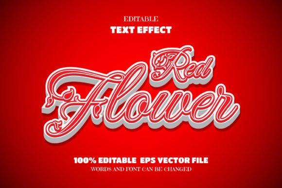 Download Red FlowerText, Editable Font Effect - Red Collection