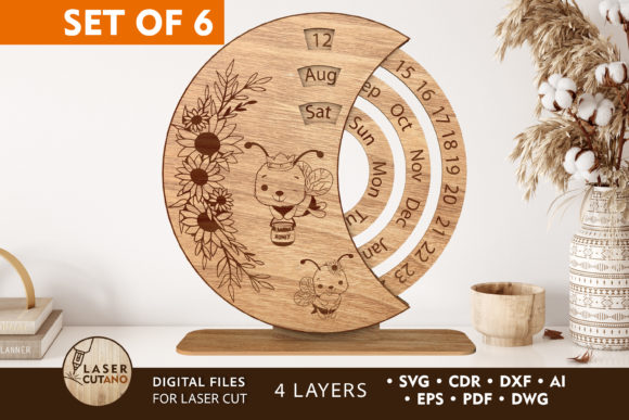 Download Calendar Bundle Layered Laser Cut Files - Red Collection