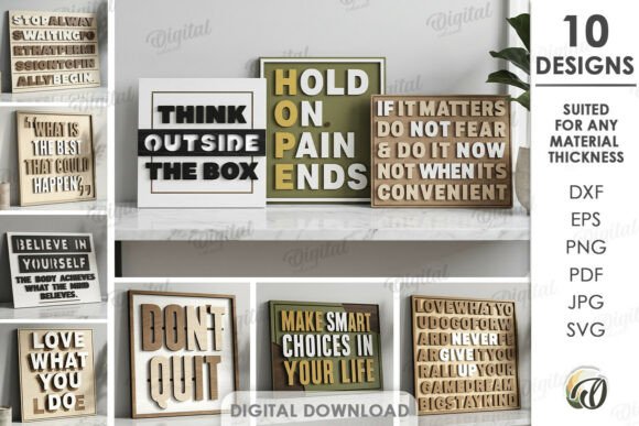 Download 3D Layered Wall Word Art Bundle Lasercut - Red Collection