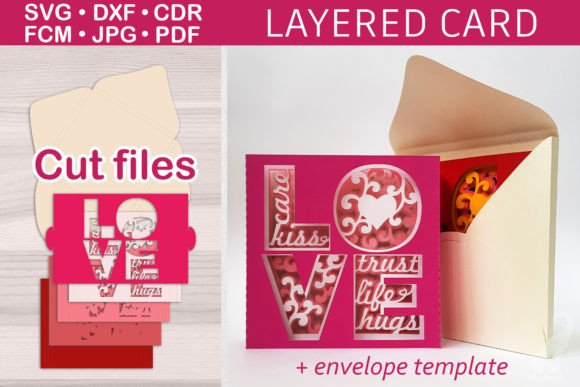 Download 3D Tunnel Layered Card with Envelope SVG - Red Collection
