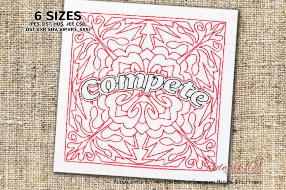 Download Compete Word Redwork Embroidery - Red Collection