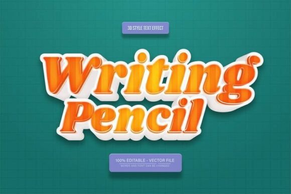 Download Writing Pencil 3D Text Effect Typography - Typography Collection