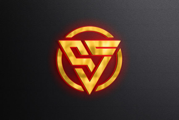 Download Red Neon Light Gold Logo Mockup - Red Collection