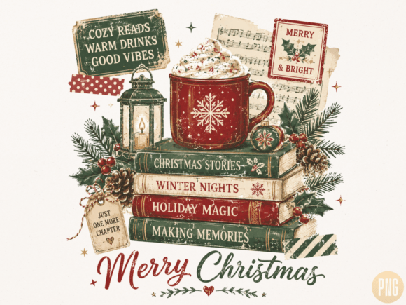 Download Merry Christmas Cozy Books &amp; Hot Cocoa P - Merry Collection