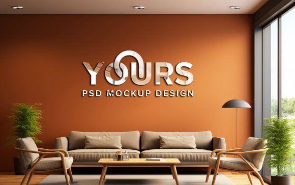 Download Wall Logo Mockup with Red Neon Light - Red Collection