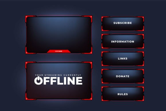Download Red Overlay Frame Design for Gamers - Red Collection