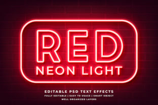 Download Red Neon 3d Text Effect Mockup - Red Collection